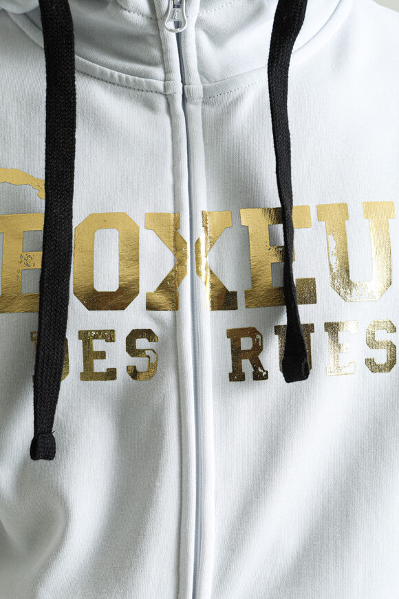 Kapuzensweatjacke - White + Black