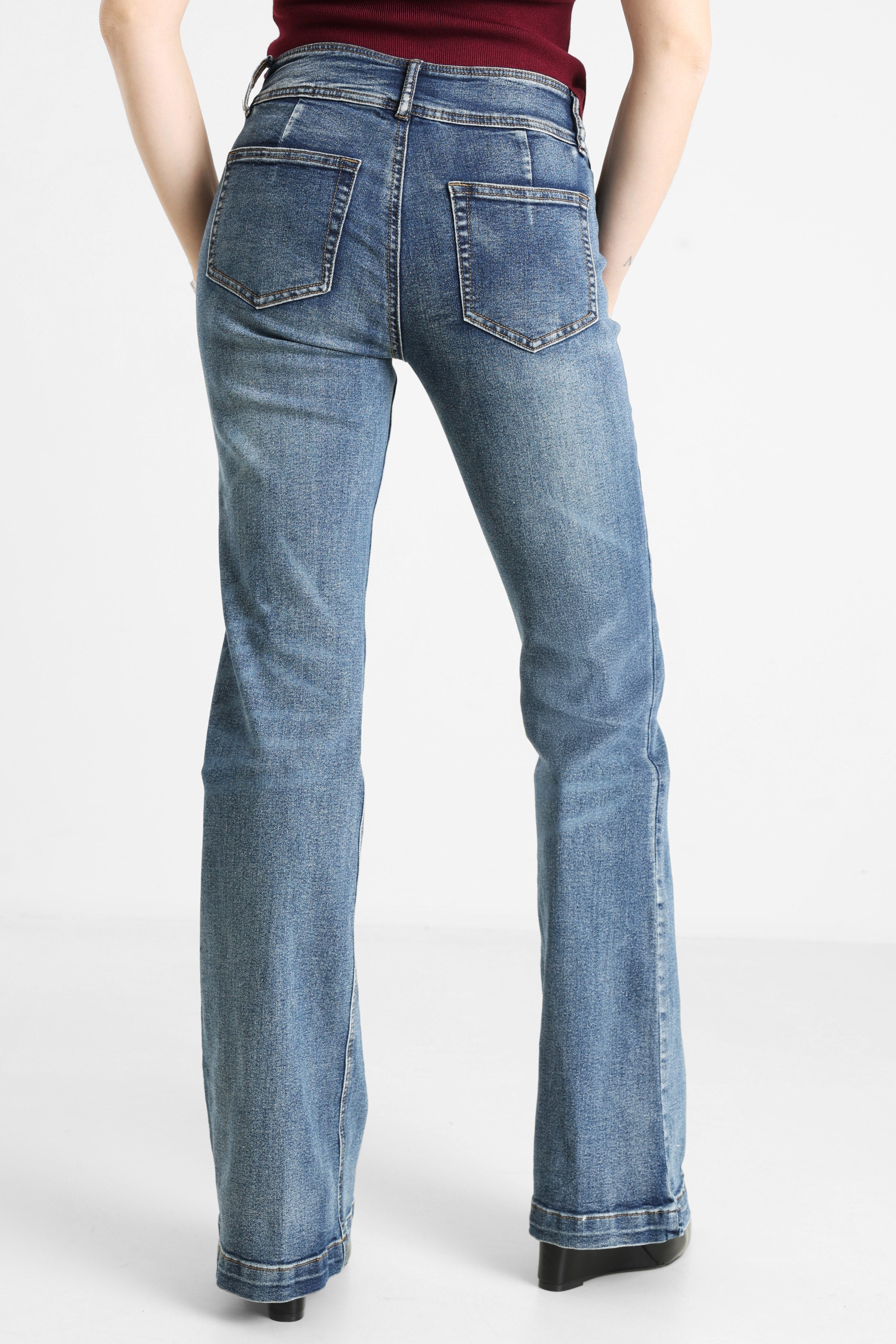 Flare Jeans - Gewaschen Blau