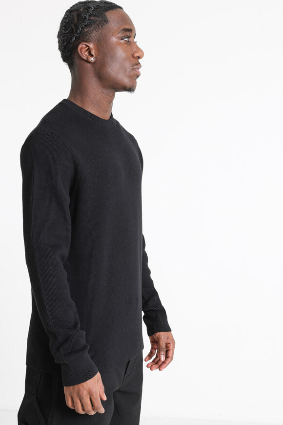 Pull en tricot côtelé - Black