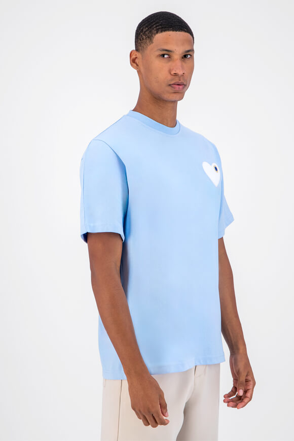 Maglietta Heart - Azzurro + bianco