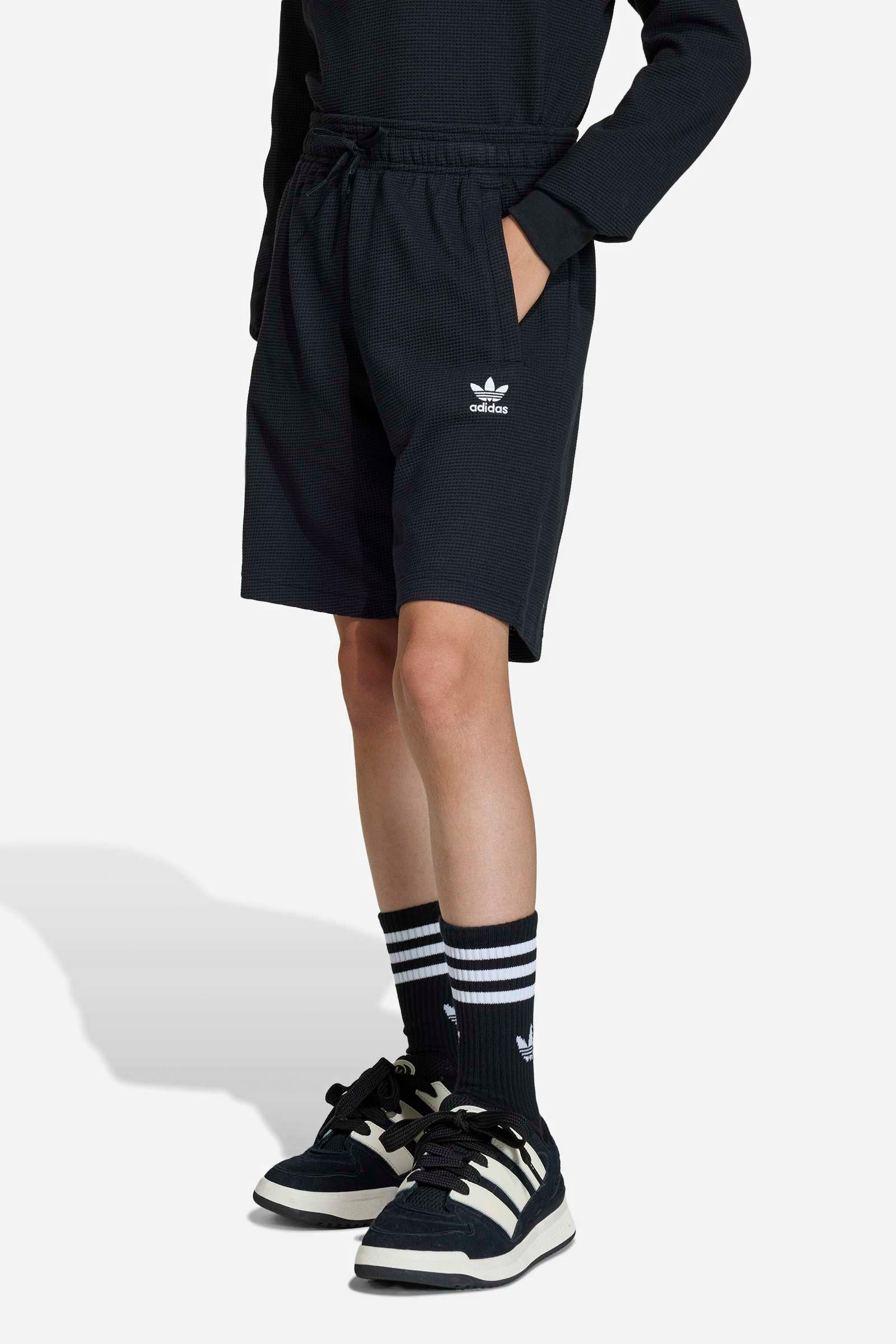 Waffle fabric shorts - Black