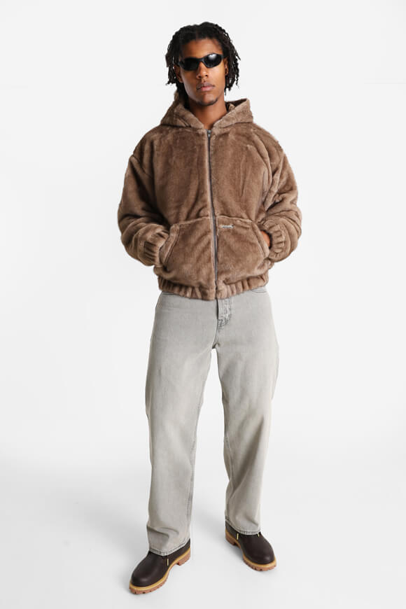 Giacca in pelliccia sintetica - marrone