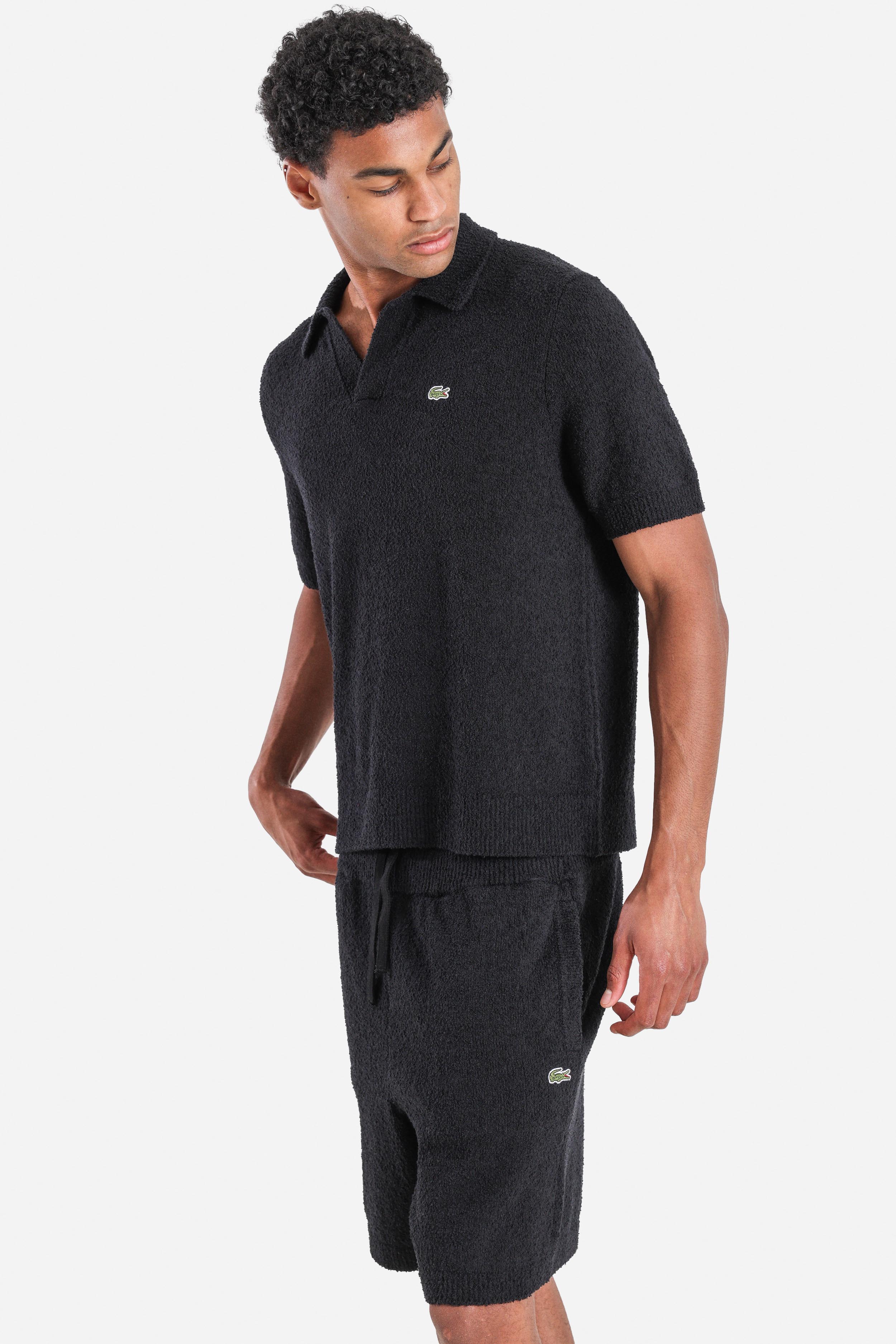 Polo en maille bouclette - Black