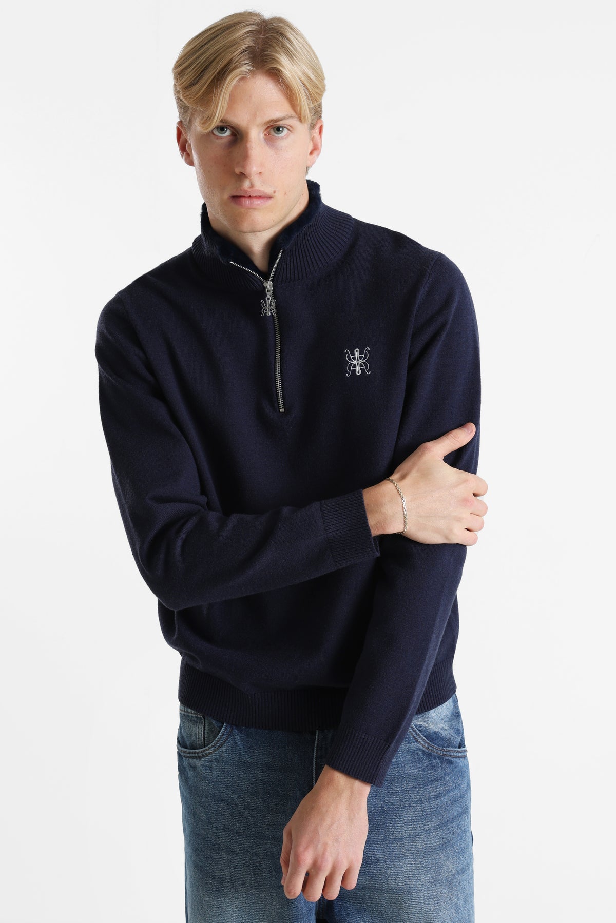 Pull en tricot - Bleu marine