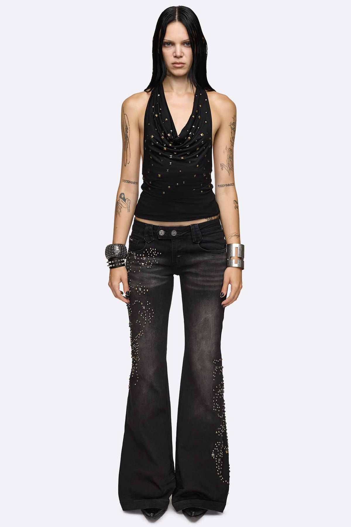 Brielle flare jeans - Black Washed