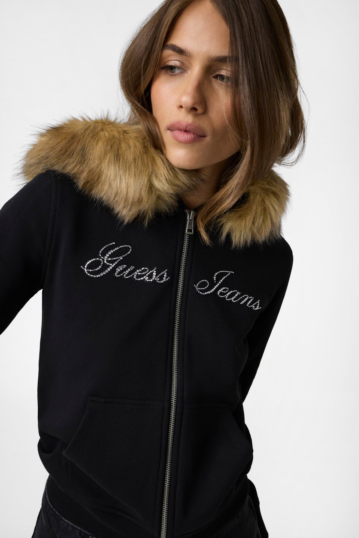 Kapuzensweatjacke - Jet Black