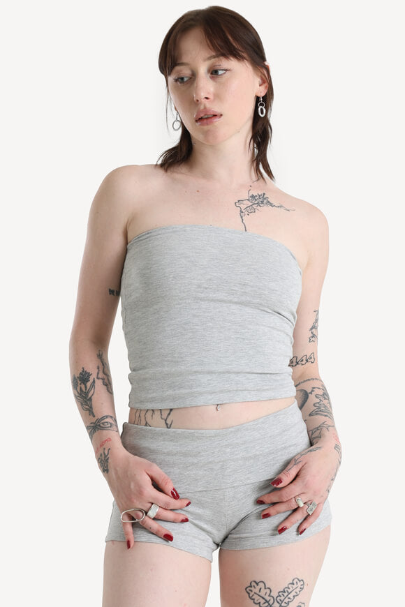 Bandeau Crop Top - Grau