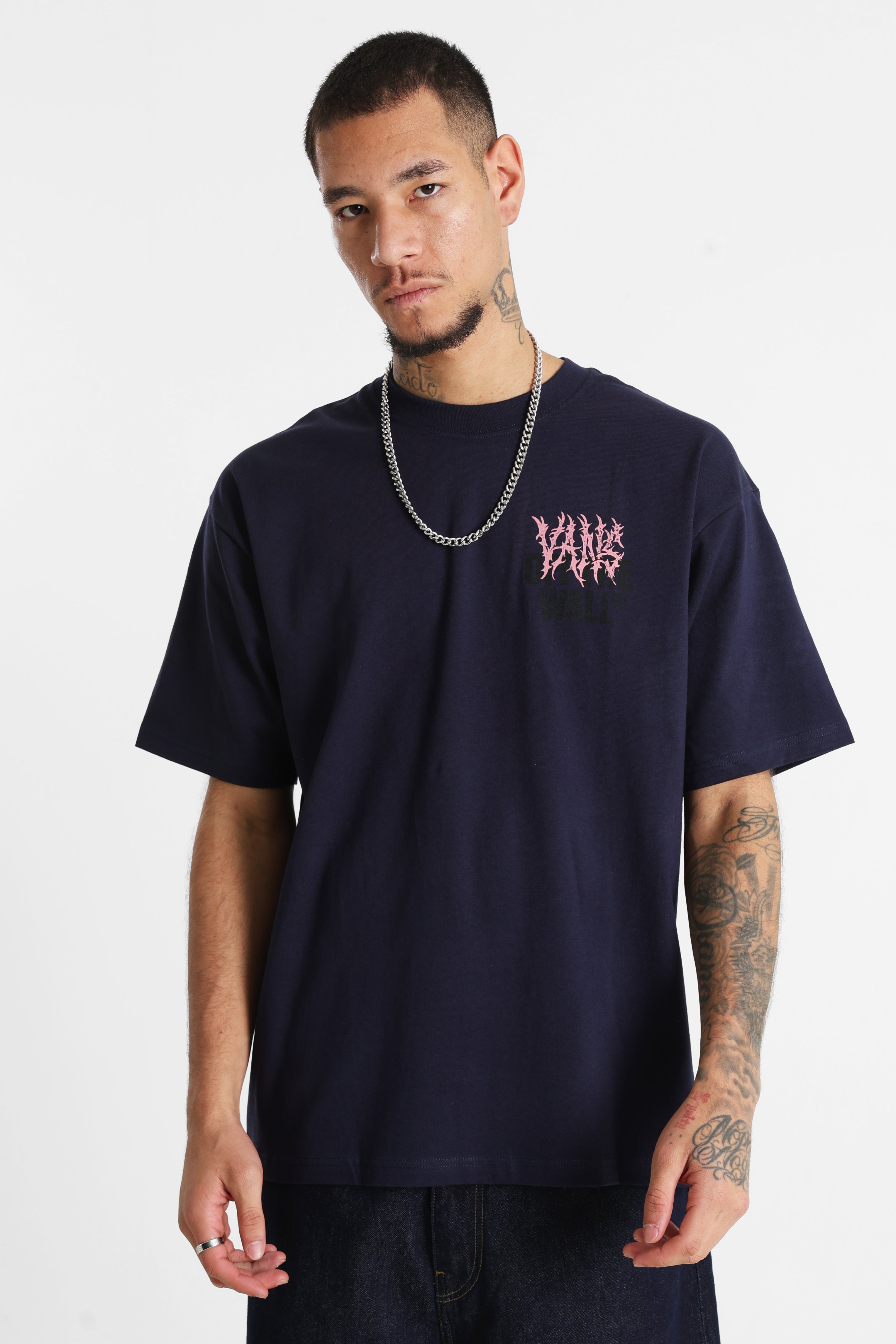 Metal Wall Oversize T-Shirt - Navy