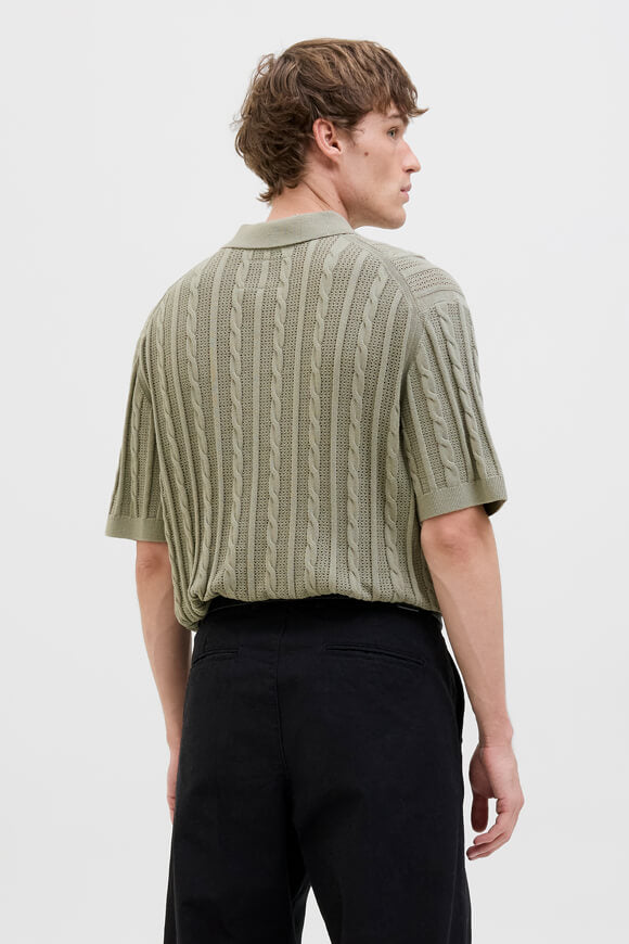 JPRBLAMASON Oversize Strick Poloshirt - Dried Sage