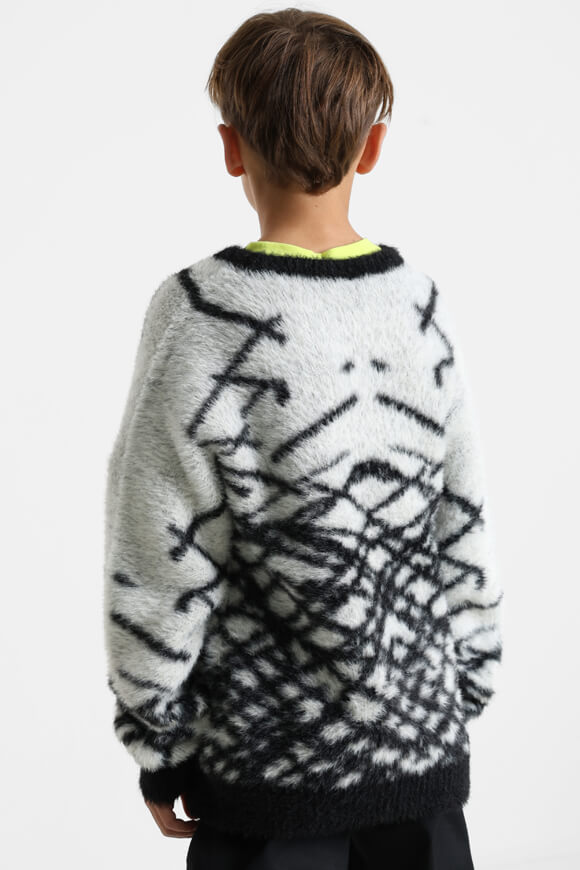 Hairy Strickpullover - Offwhite + Schwarz