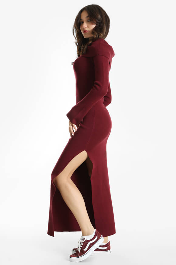 Maxi abito off-shoulder a coste - Bordeaux