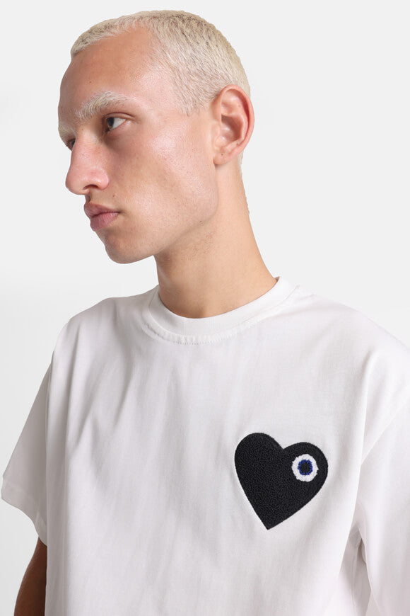 Maglietta Heart - Bianco sporco + nero