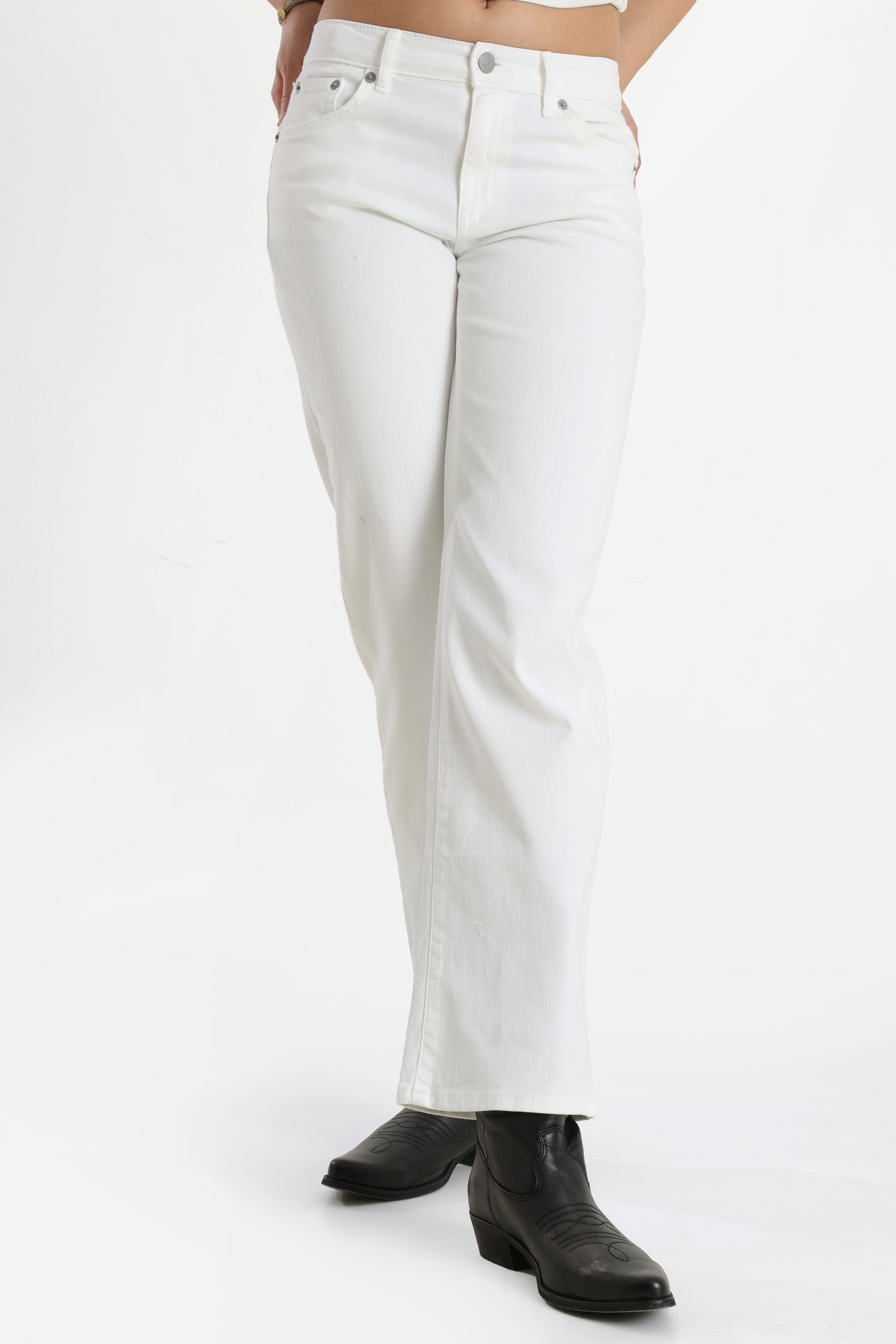 Wide Leg Jeans - Bright White