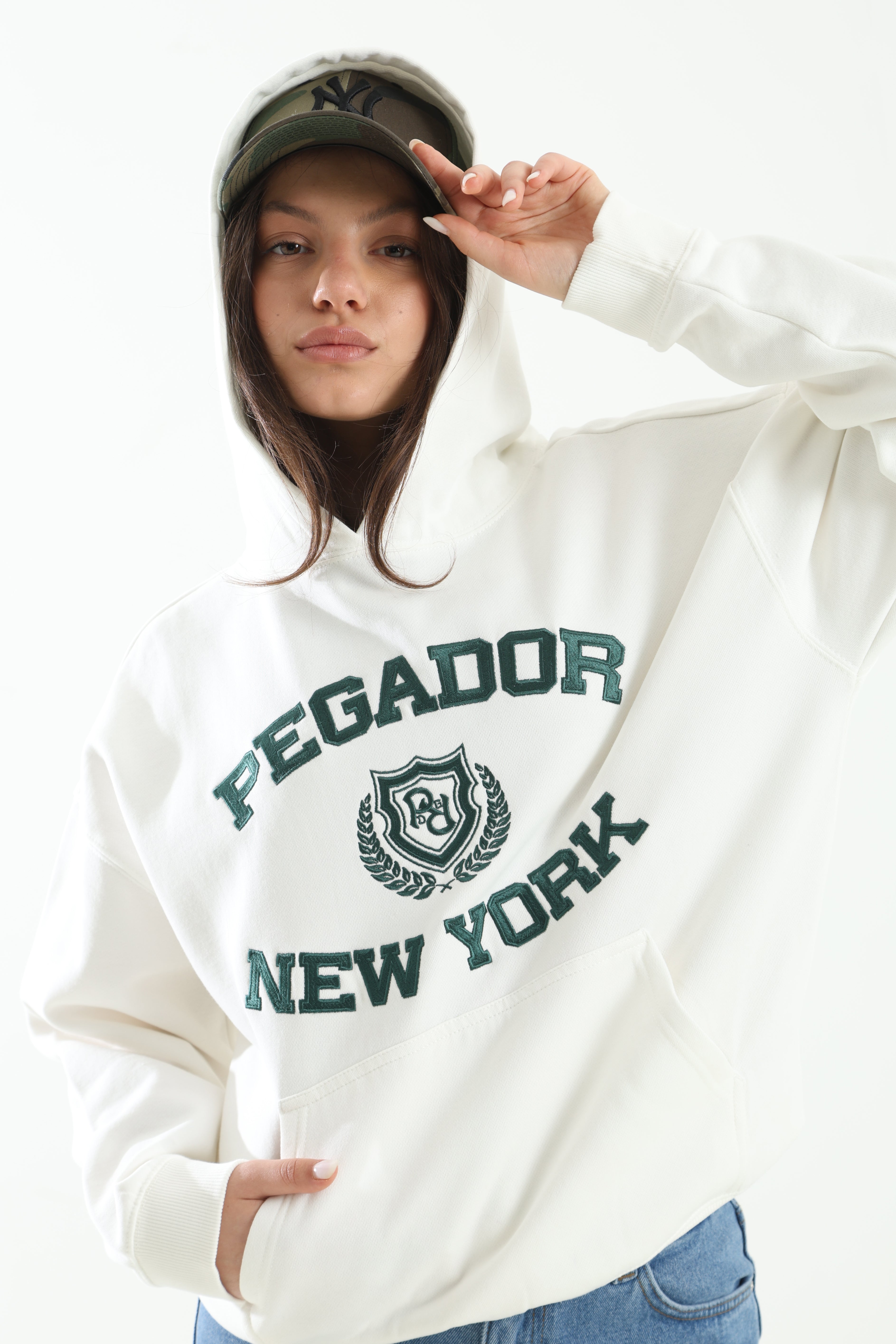 Felpa ampia con cappuccio Frieda - Warm White
