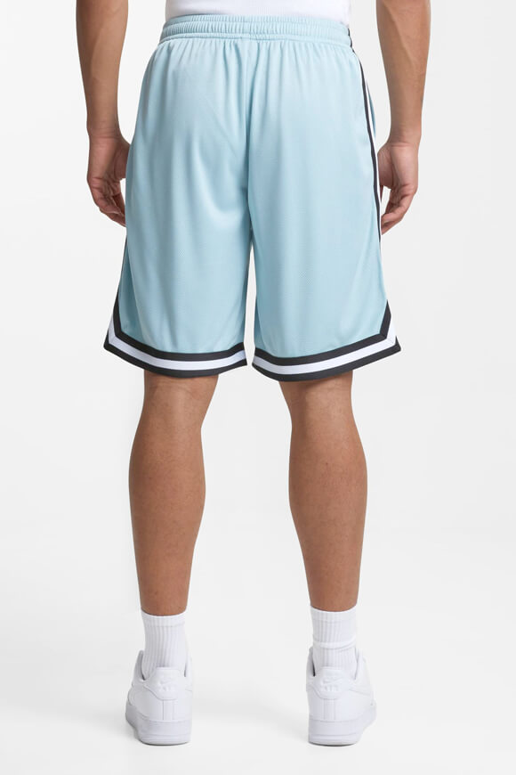 Stripes Mesh Shorts - Oceanblue + Black + White