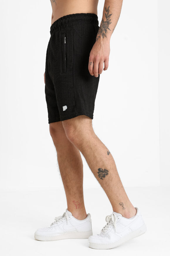 Strukturierte Stoffshorts - Black
