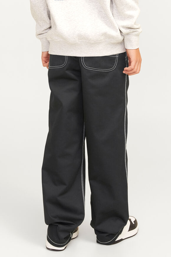 Stalex Contrast Worker Relaxed Fit Jeans - Black + White