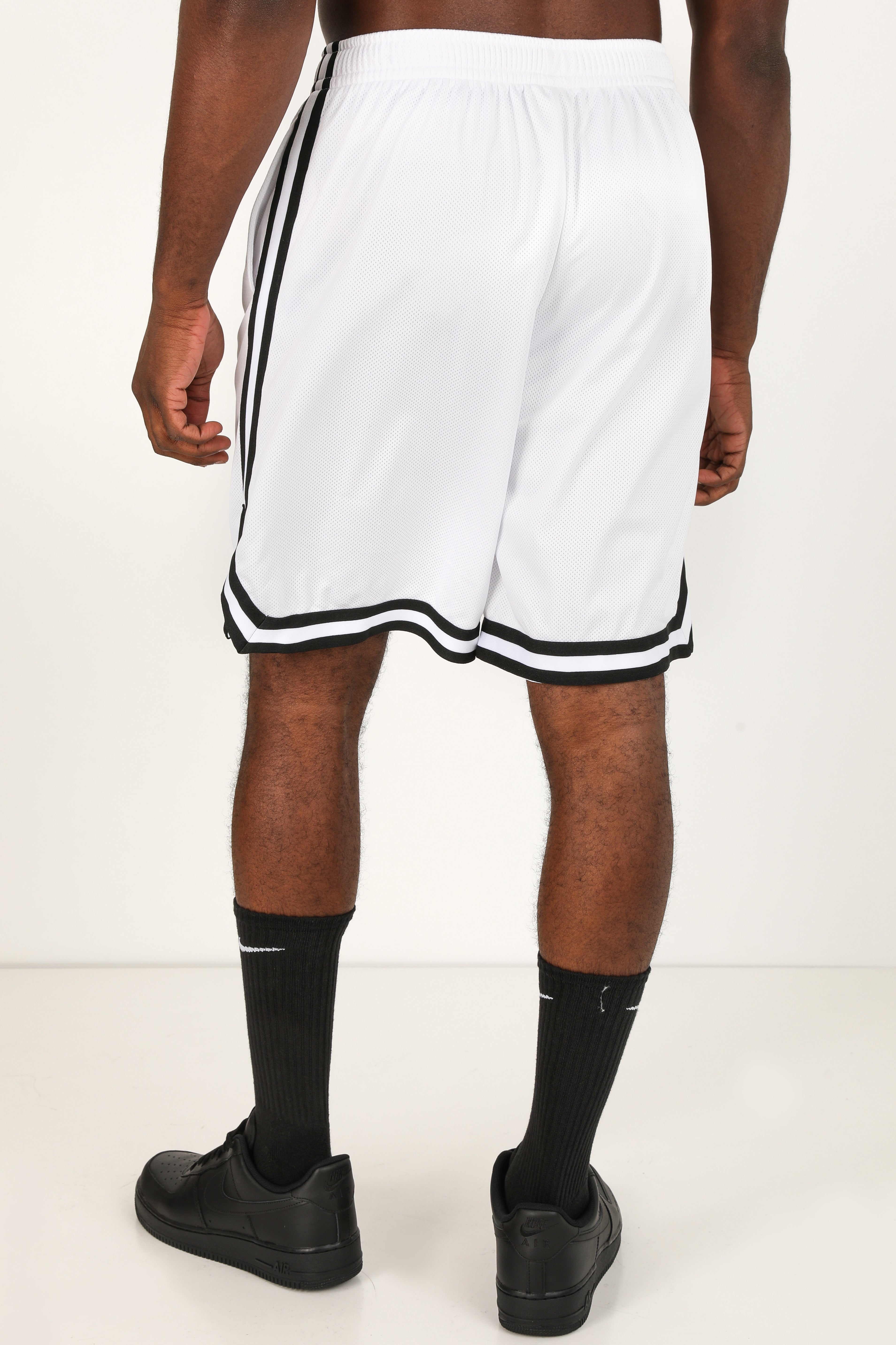 Stripes Mesh Shorts - White + Black