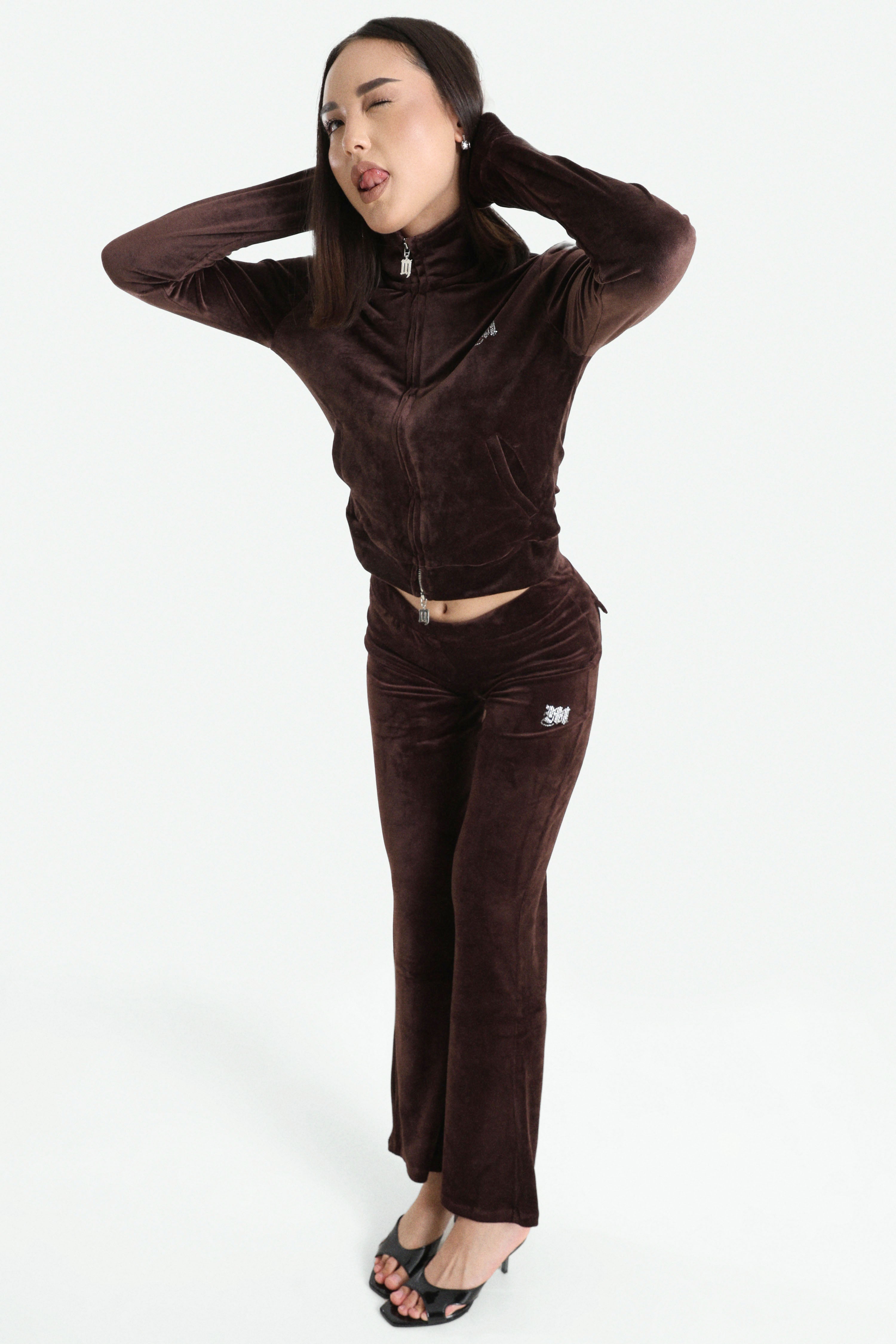 Short velvet jacket - Brun foncé