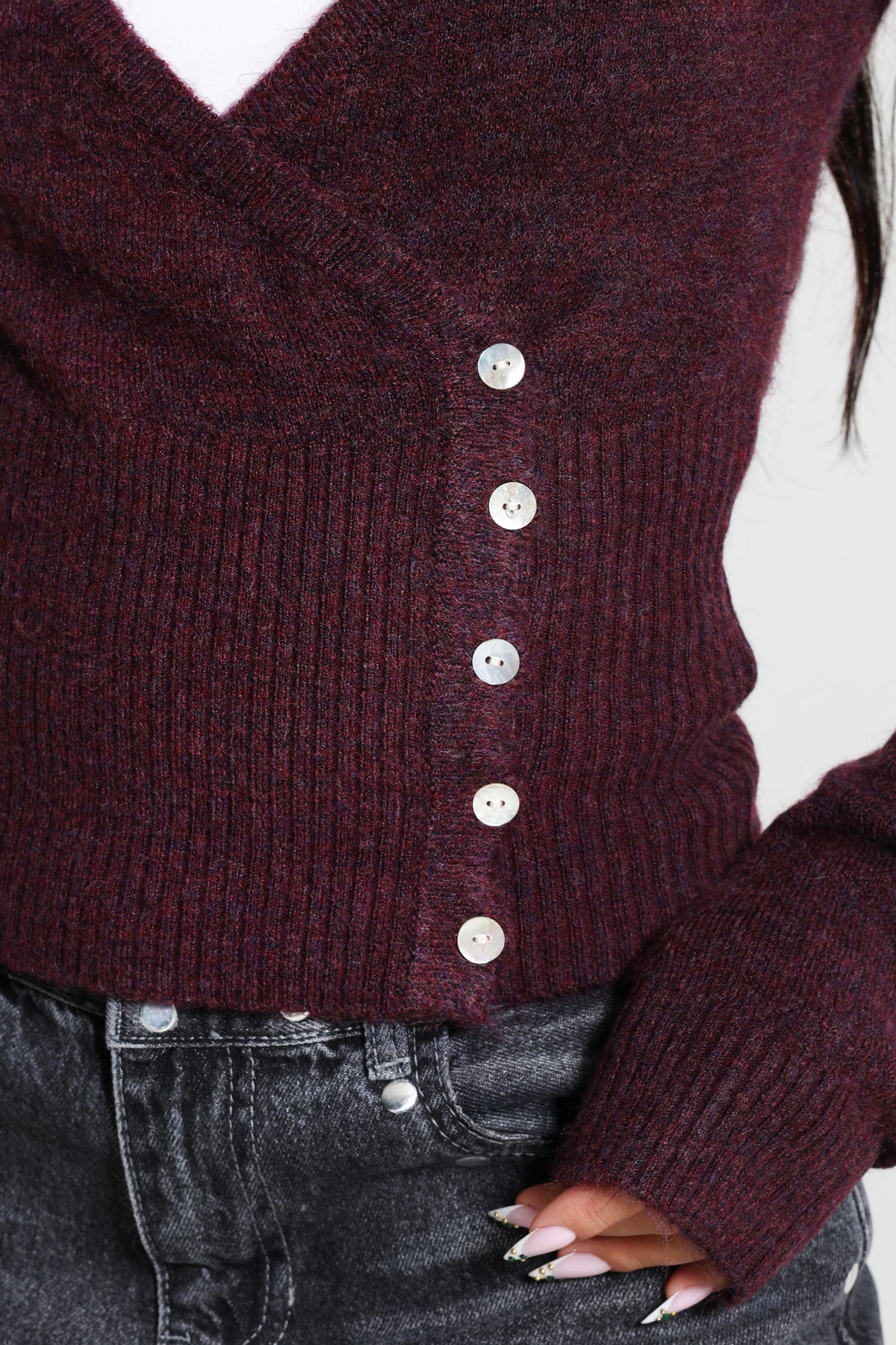 Pull en tricot - Burgundy