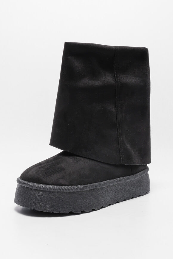 Gefütterte Plateau Stiefelette - Black