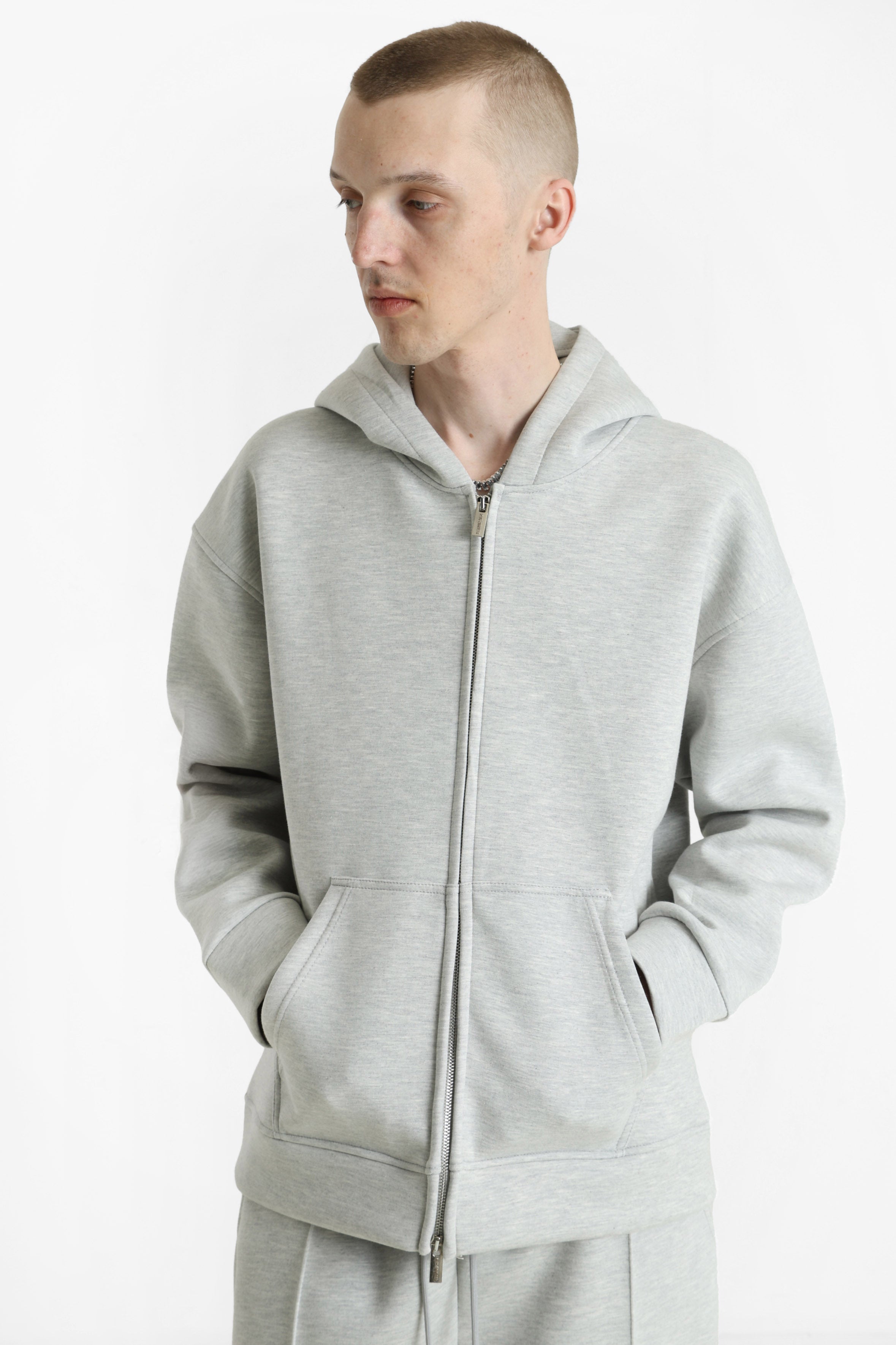 Sweat zippé à capuchon - Light Grey Heather