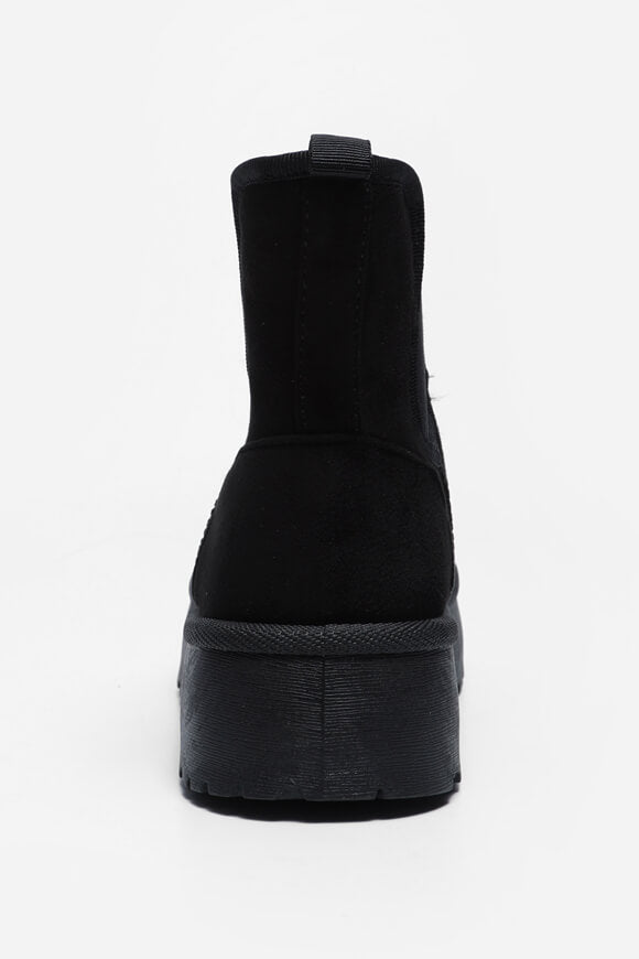 Gefütterte Plateau Stiefelette - Schwarz