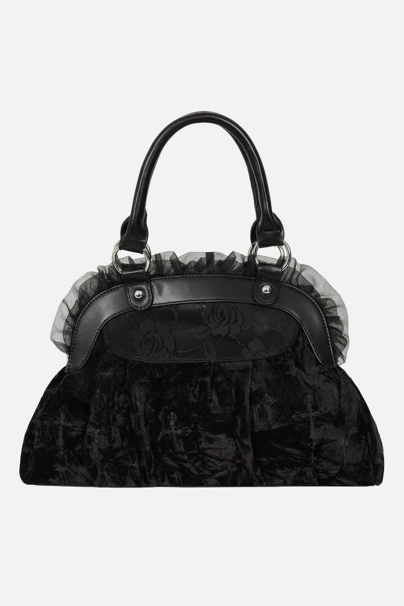 Sanctum Samt Handtasche - Black