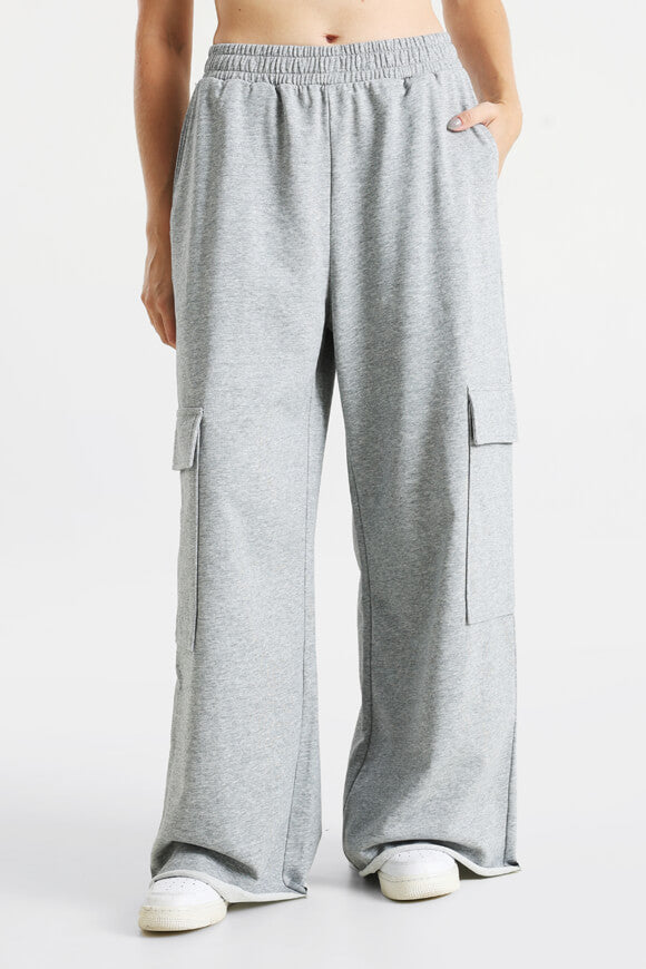 Pantalon cargo en sweat - Gris chiné