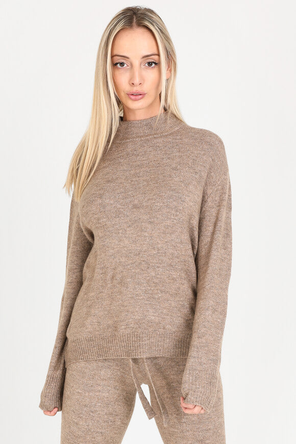Knitted sweater - Beige Heather