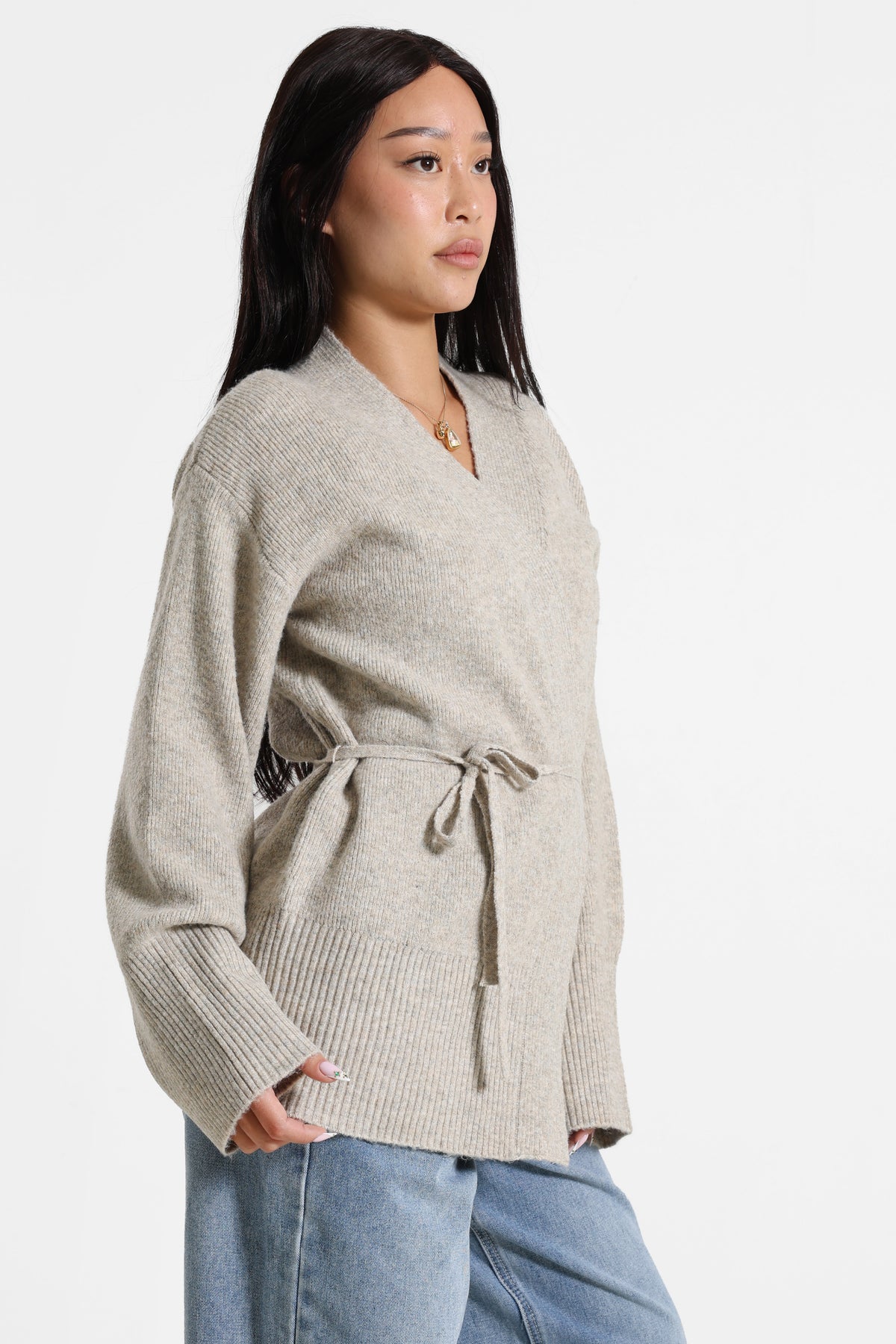 Jaquette en tricot - Beige Melange