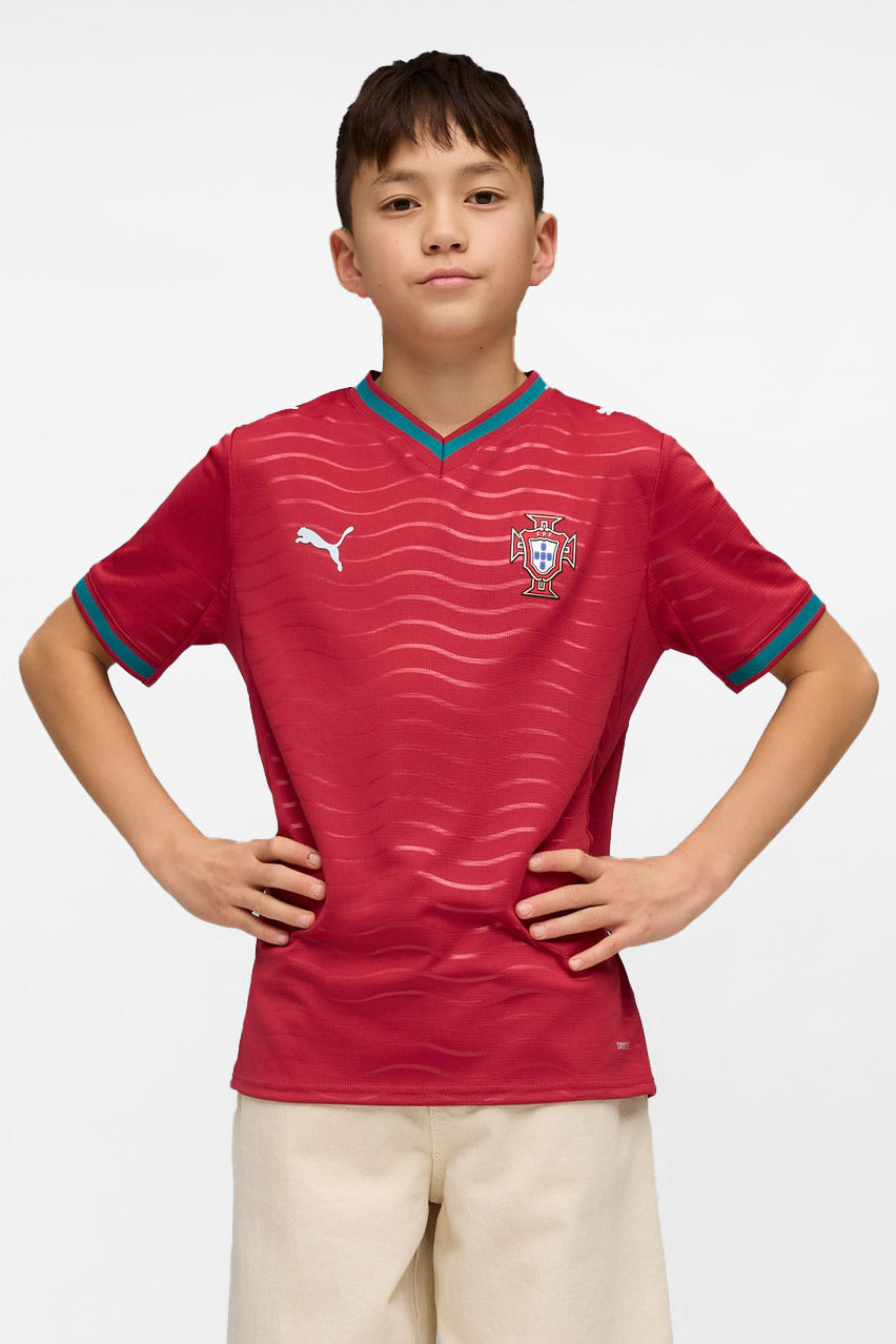 Home Portugal 2026 Mesh T-Shirt - Red + Green Lagoon