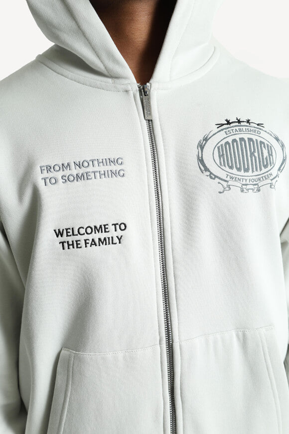 Sweat ample zippé à capuchon - Dawn Blue