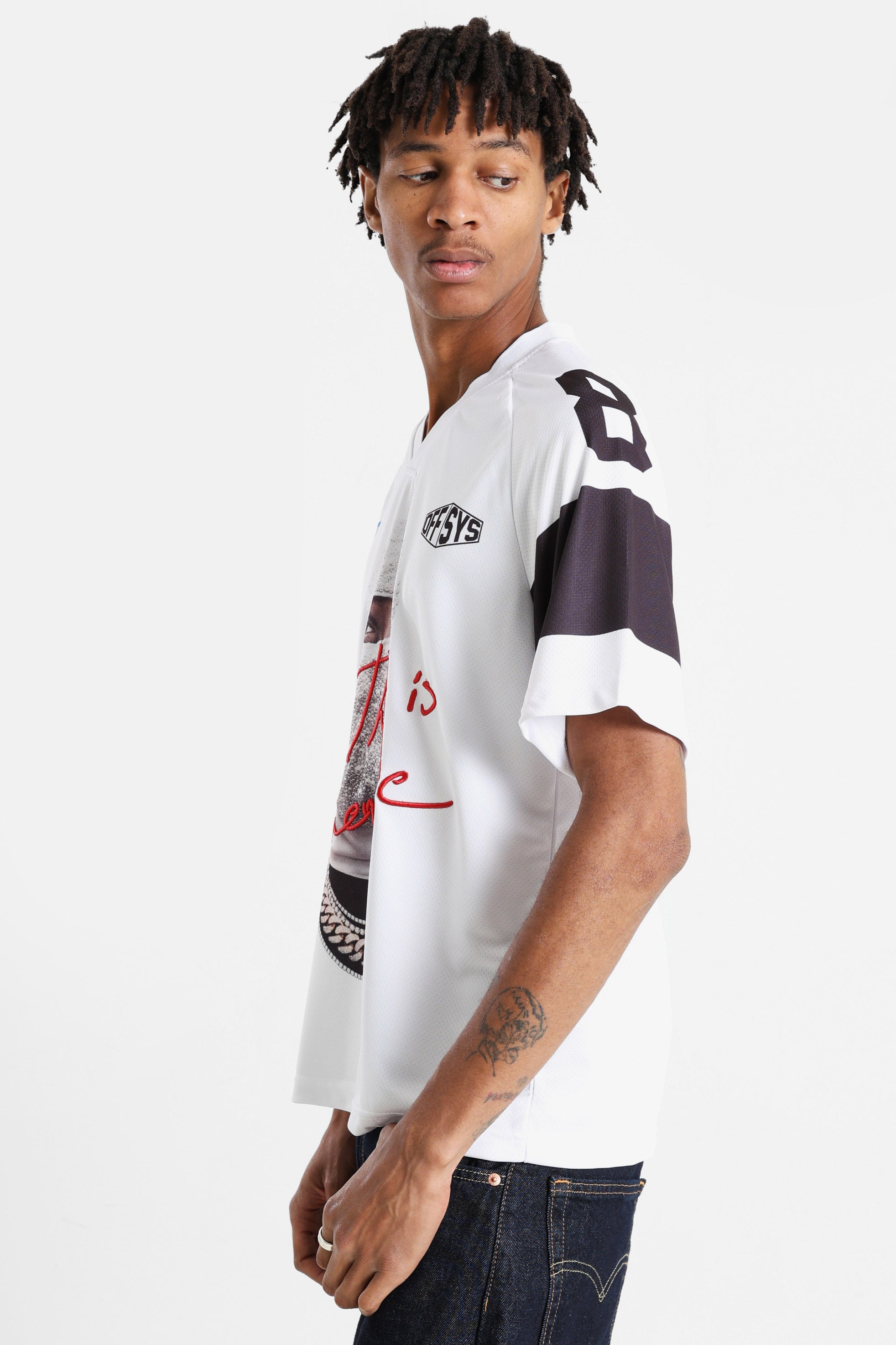 Mesh T-Shirt - White + Black