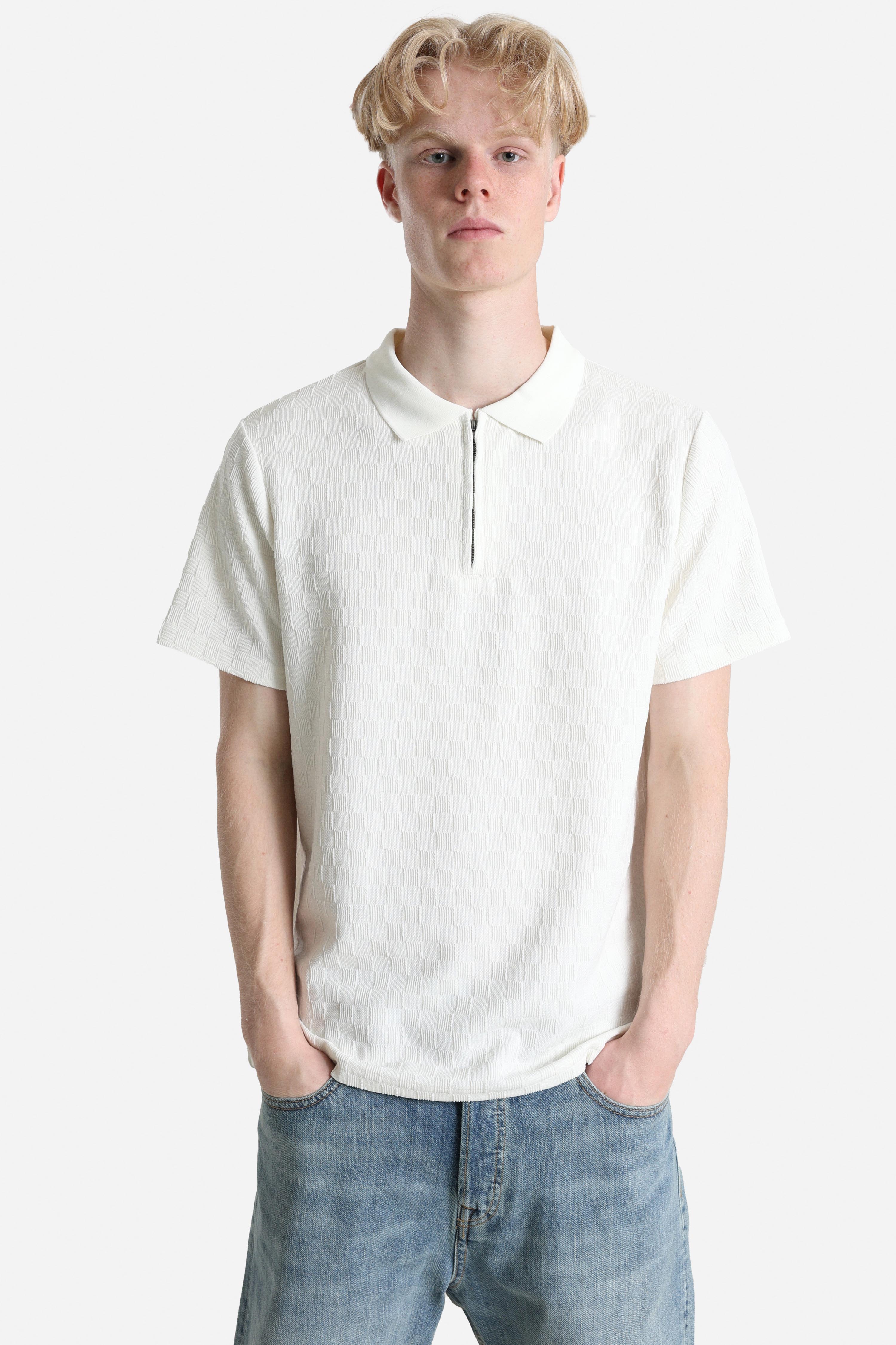 Strukturiertes Poloshirt - Ecru