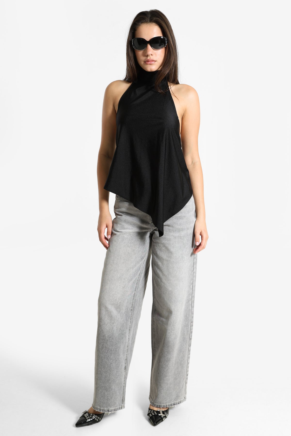 Neckholder Top - Schwarz