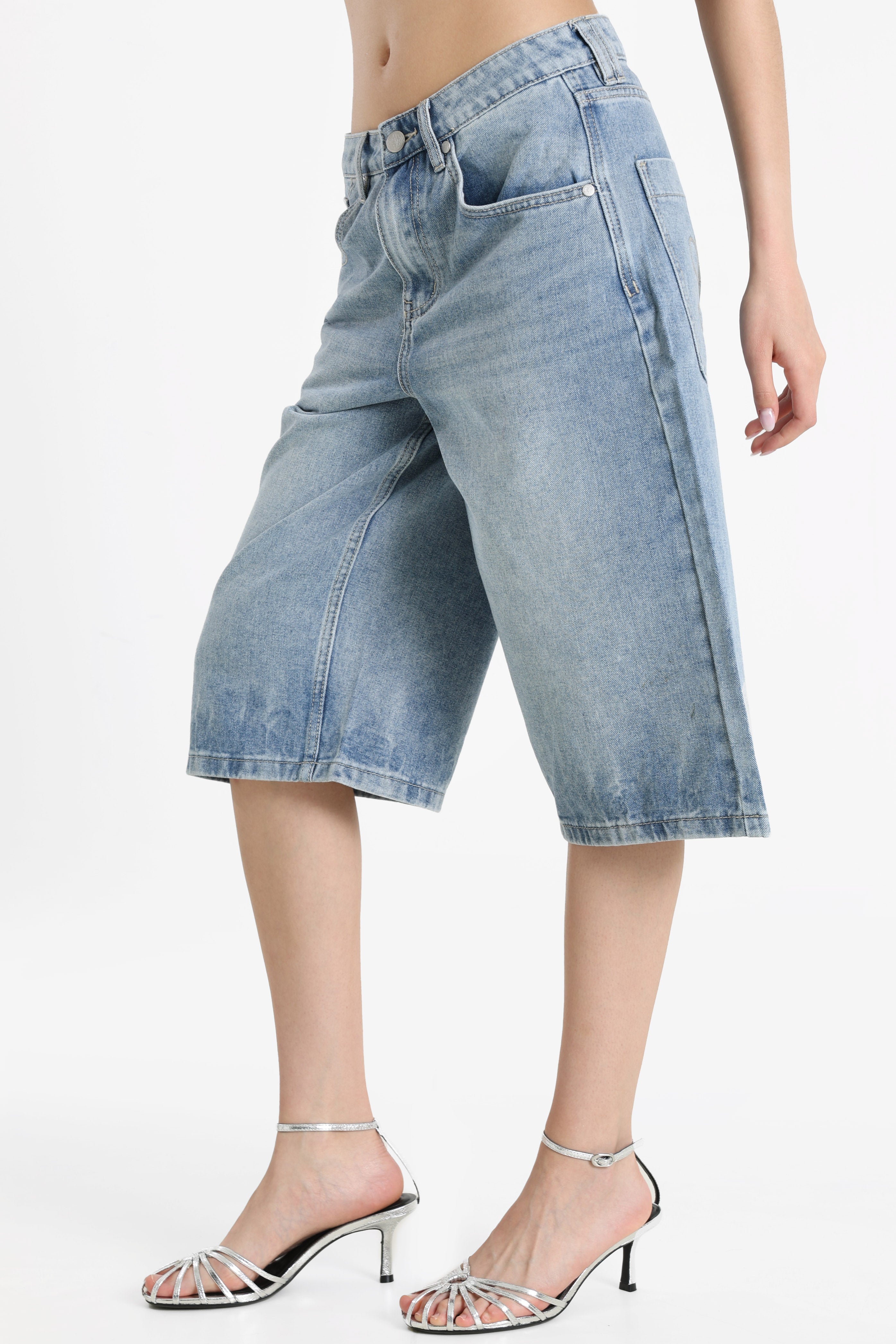 Jeans Bermudashorts - Gewaschen Blau