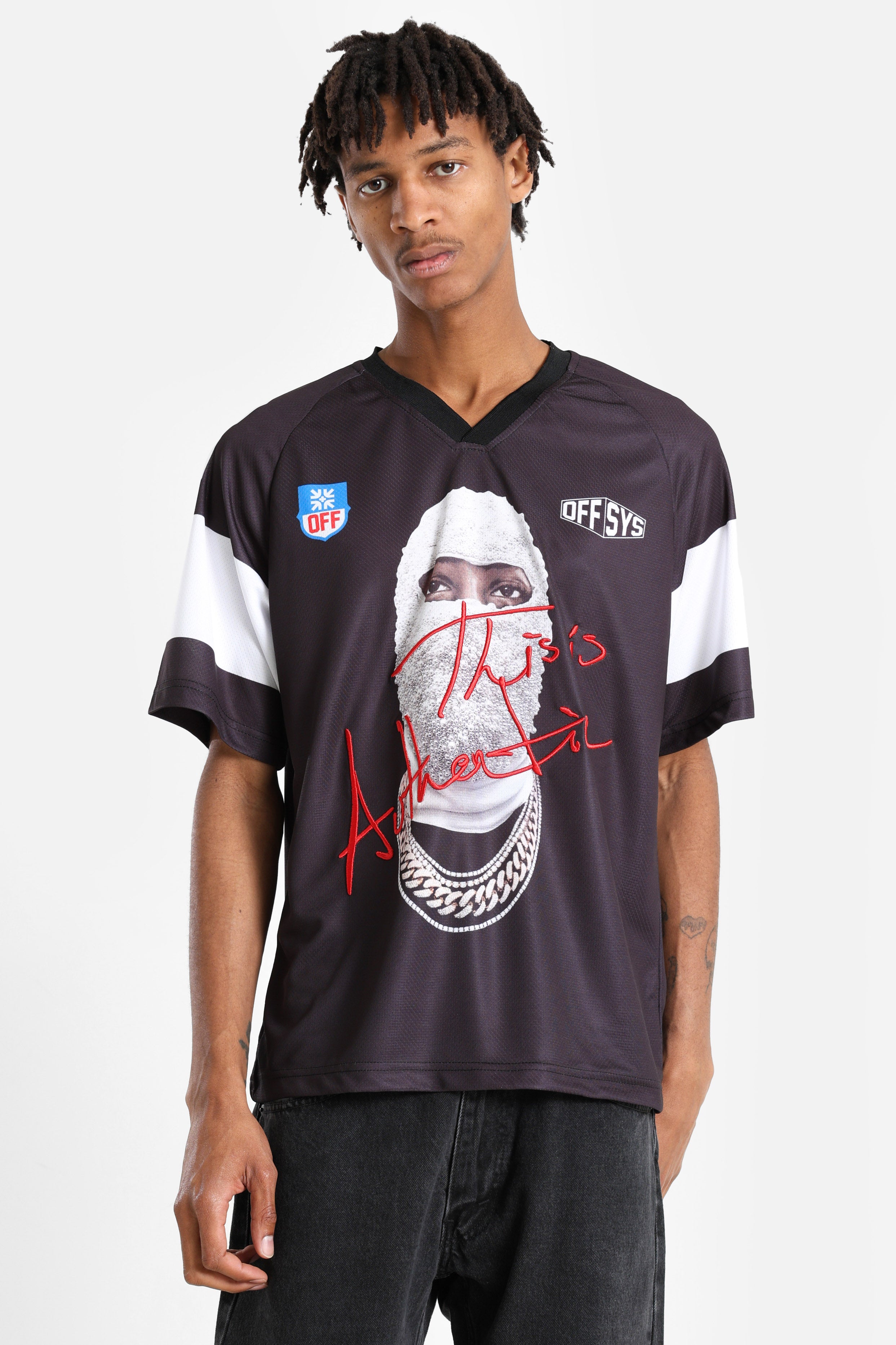 T-shirt in mesh - Black + White