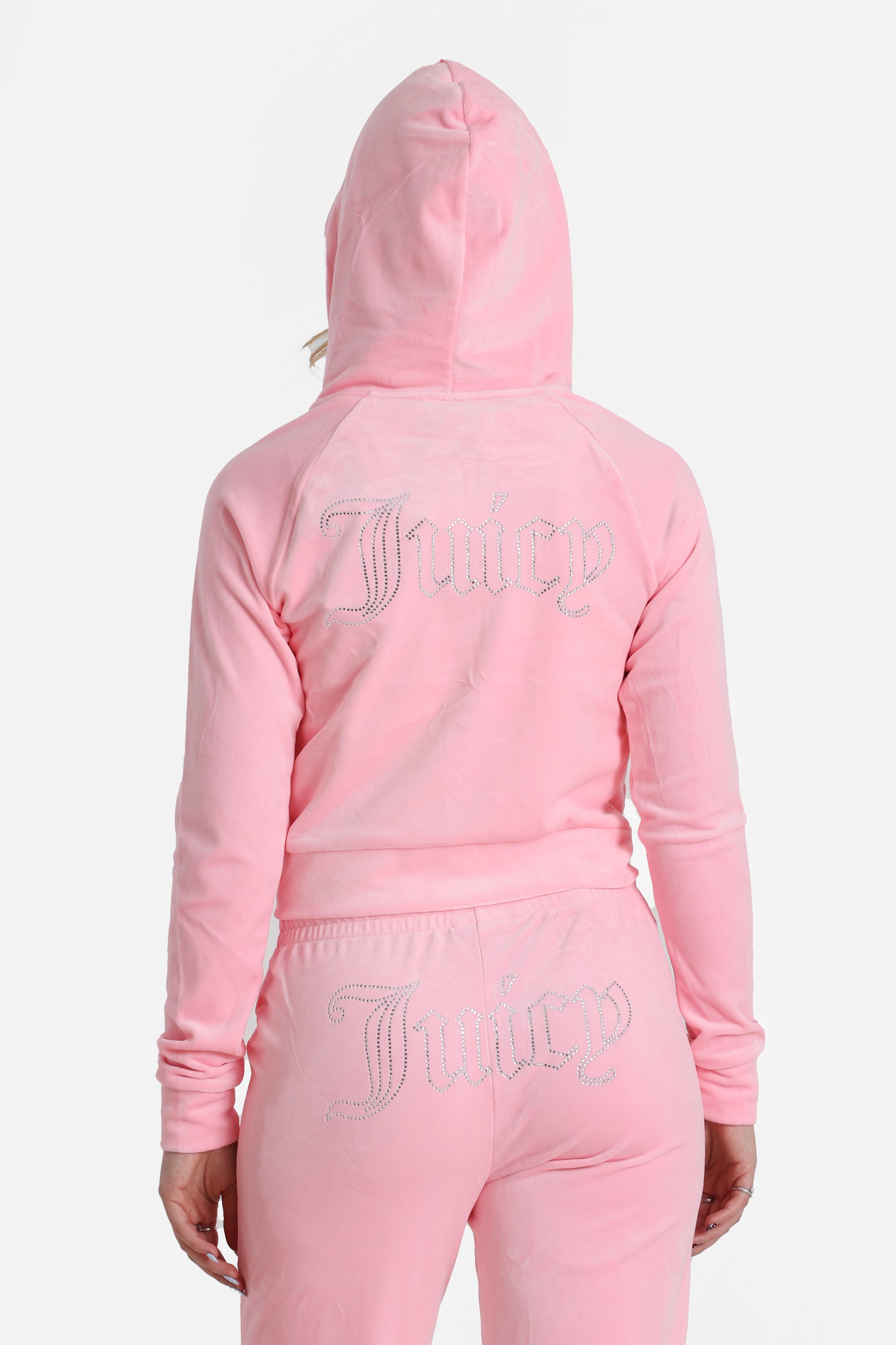 Madison velvet crop jacket - Cotton Candy