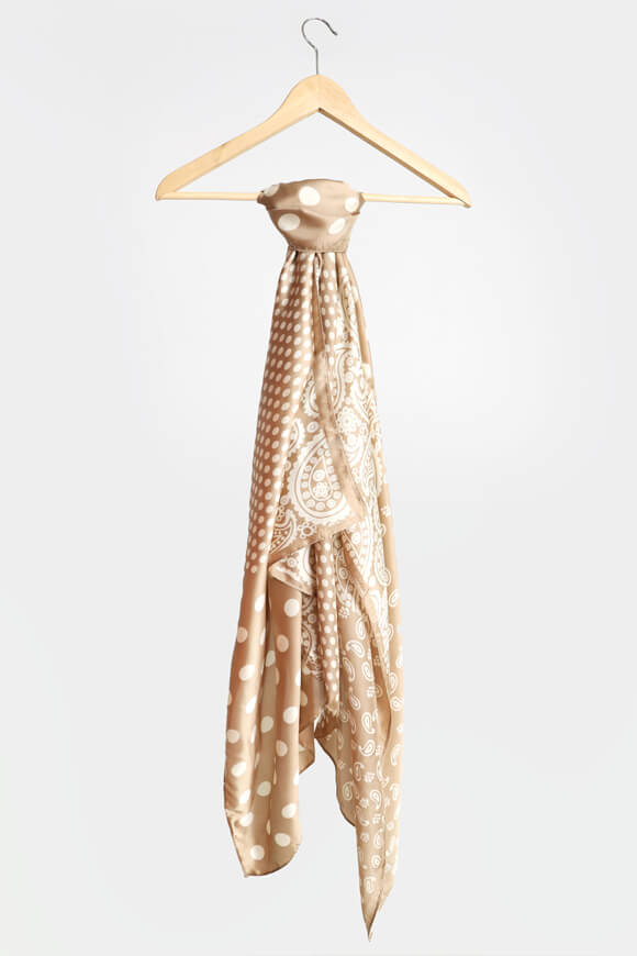 Tuch / Foulard - Beige + Offwhite