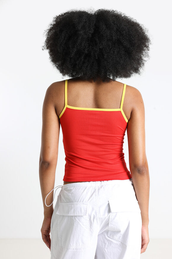Crop Trägertop - Rot + Gelb