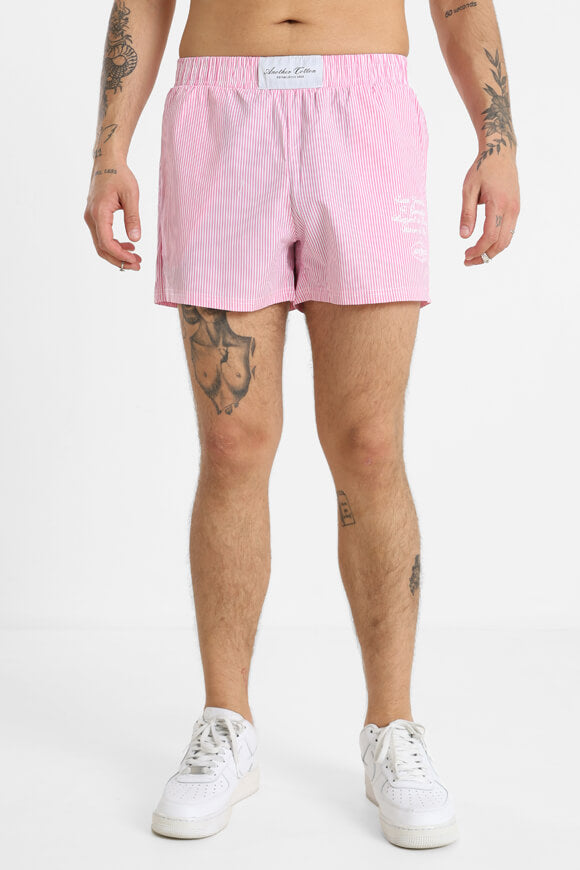 Stoffshorts - Pink + White