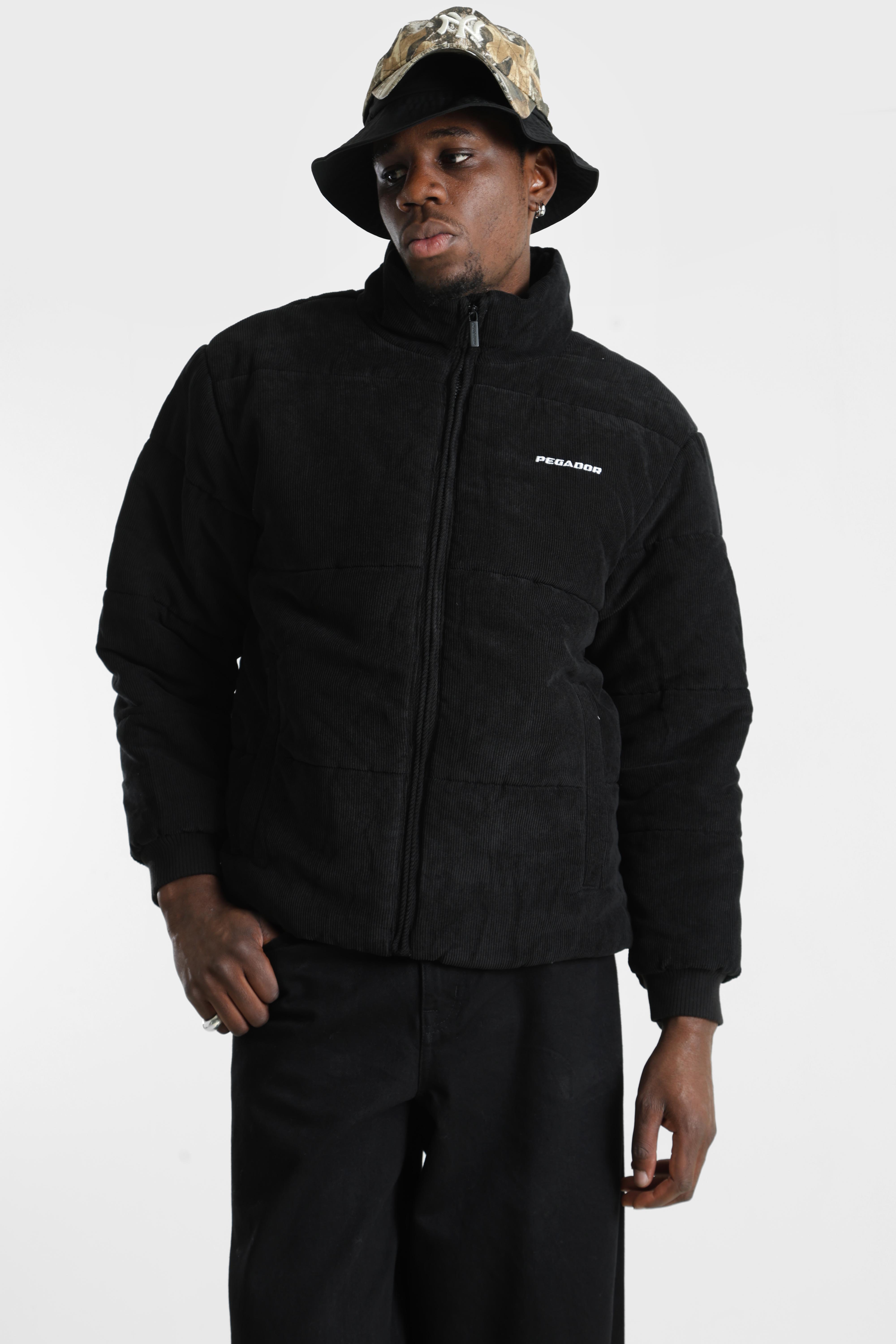 Solin veste matelassée en velours côtelé - Black