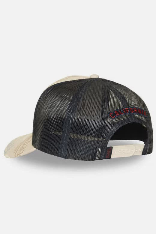 Trucker Cap / Snapback - Light Beige + Navy