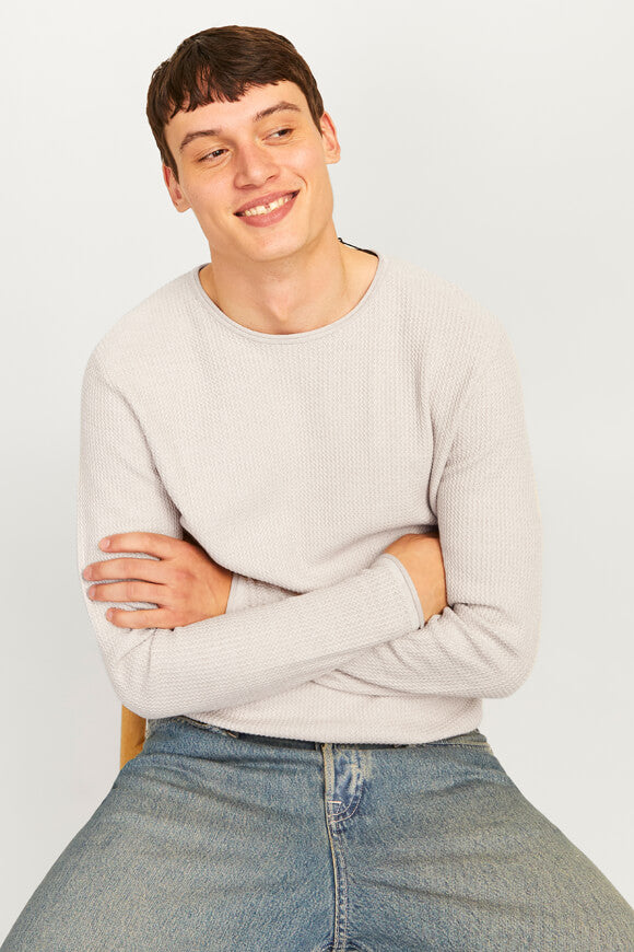 JJECOOPER pull en tricot fin - Oatmeal