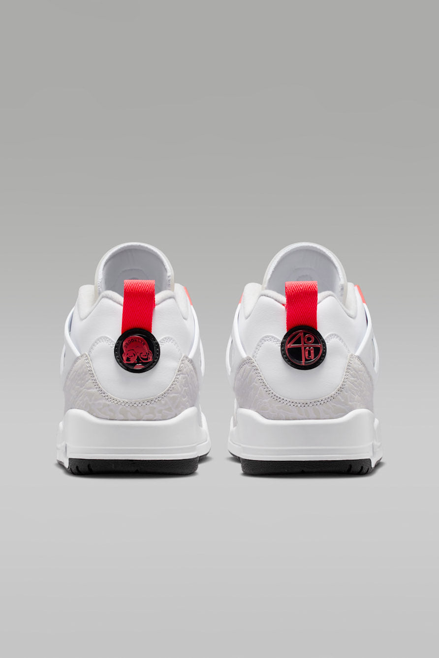 Spizike Sneaker - White + Bright Crimson + Vast Grey