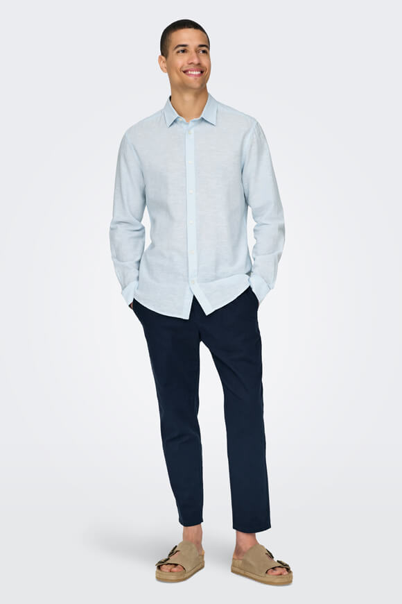 ONSCAIDEN Camicia in lino - Cashmere Blue