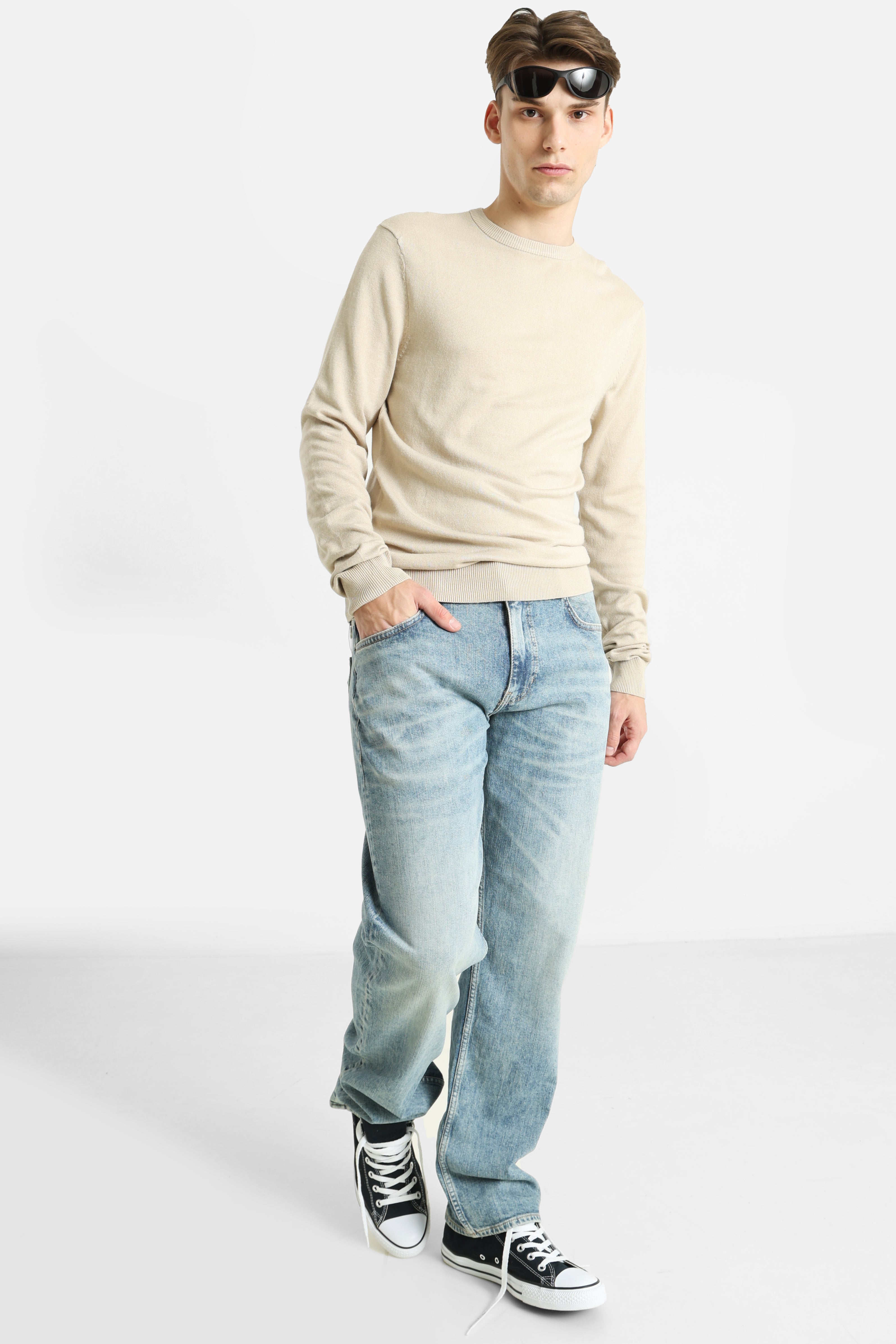 BHDAN pull en tricot fin - Plaza Taupe