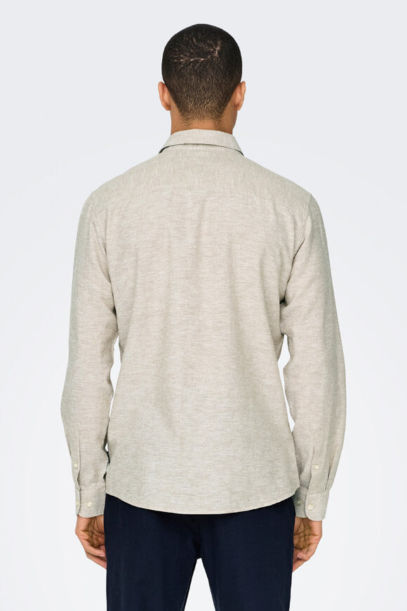 ONSCAIDEN Camicia in lino - Chinchilla