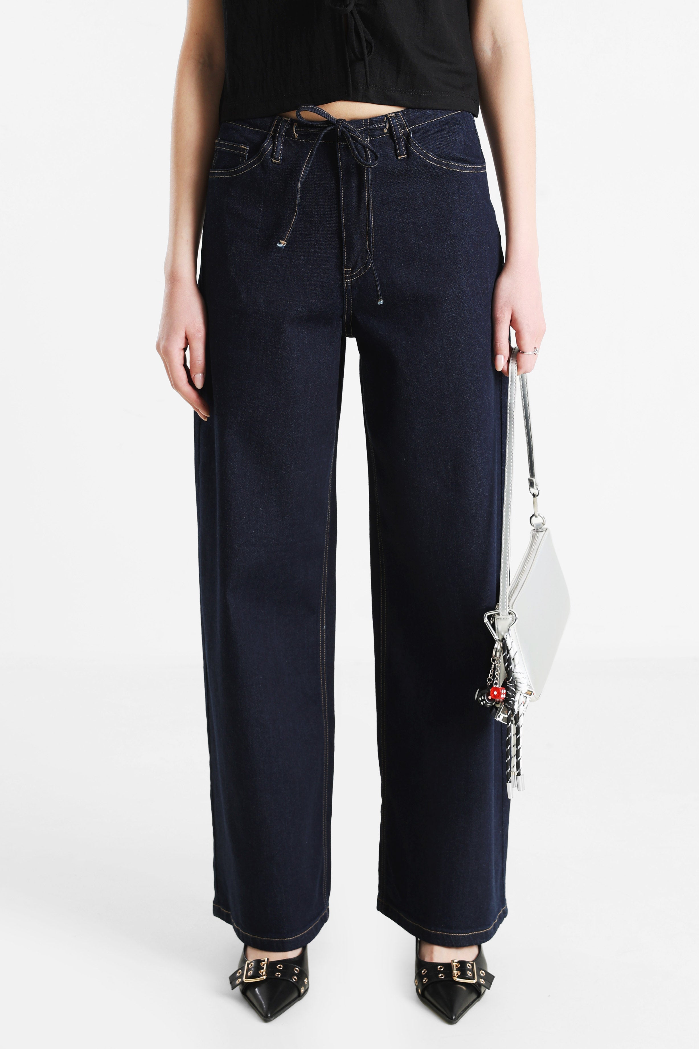 Wide Leg Jeans - Dunkelblau